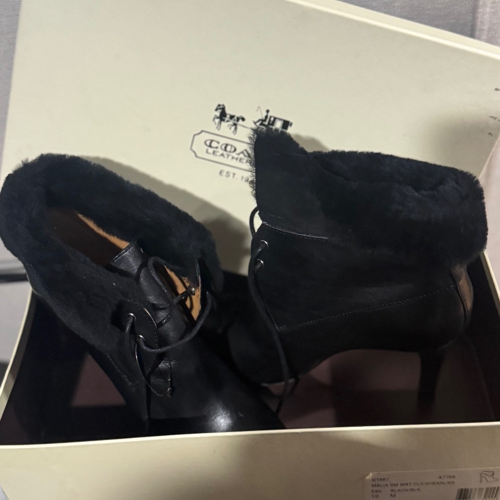 Coach black booties